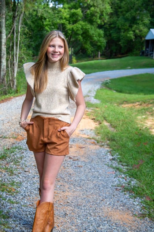 Ruffles For Days Mock Neck Ruffle Sweater Top