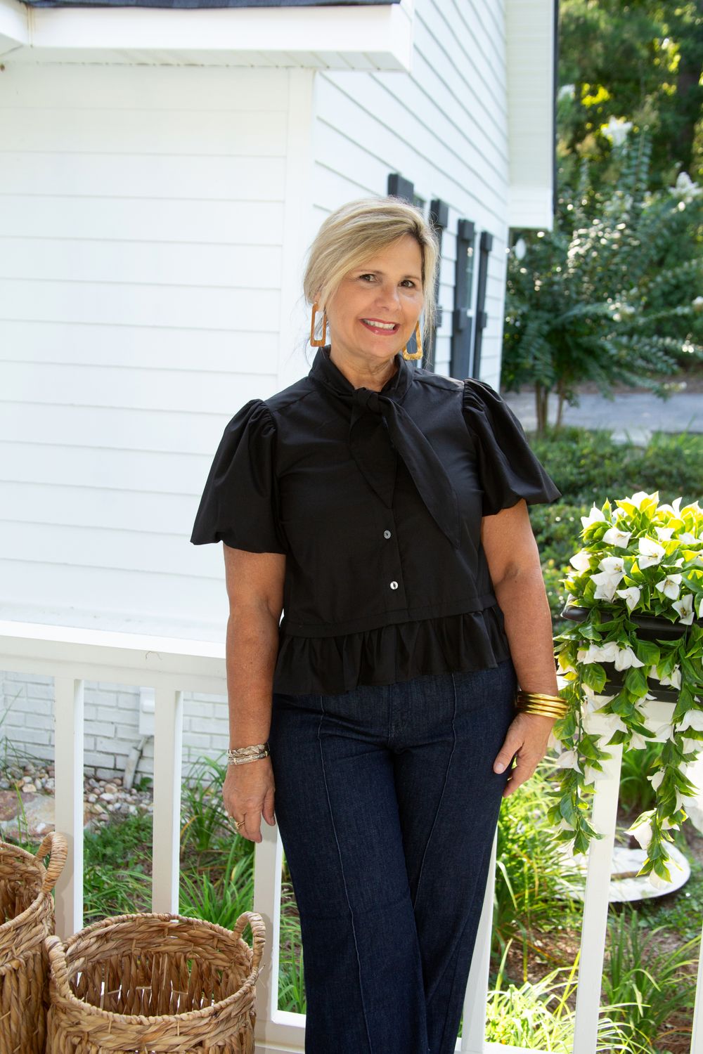 Ask Me Out Self Tie Puff Sleeve Top