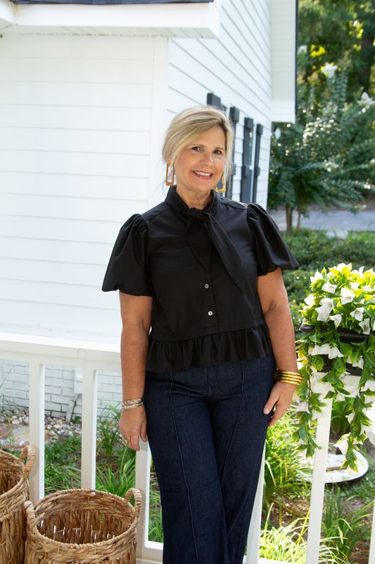 Ask Me Out Self Tie Puff Sleeve Top