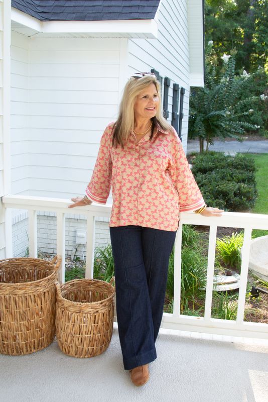 She's Ready Button Front Horse Animal Print Top