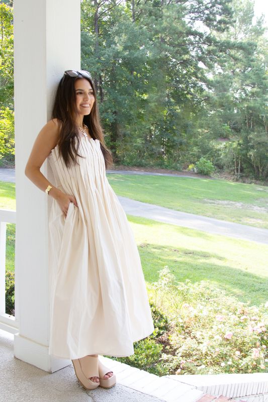 Find Me Again Pleated Midi Dress