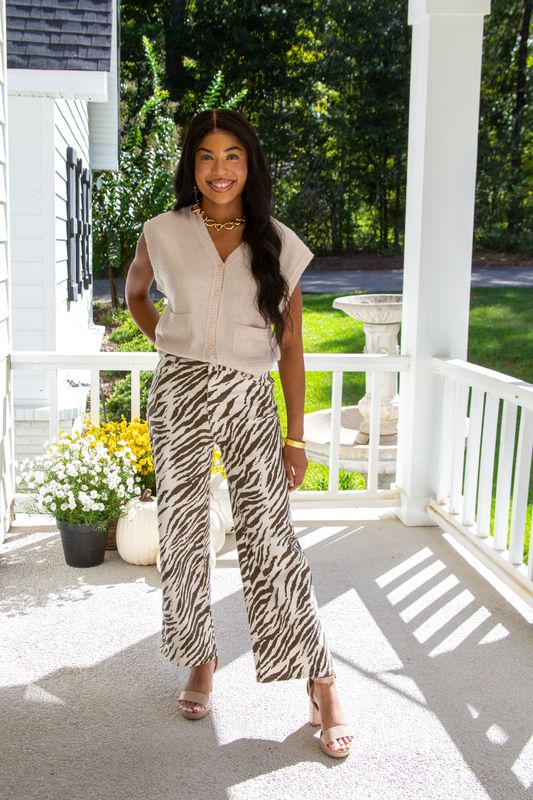 Wild Little Thing Washed Zebra Print Pant