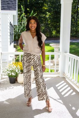Wild Little Thing Washed Zebra Print Pant