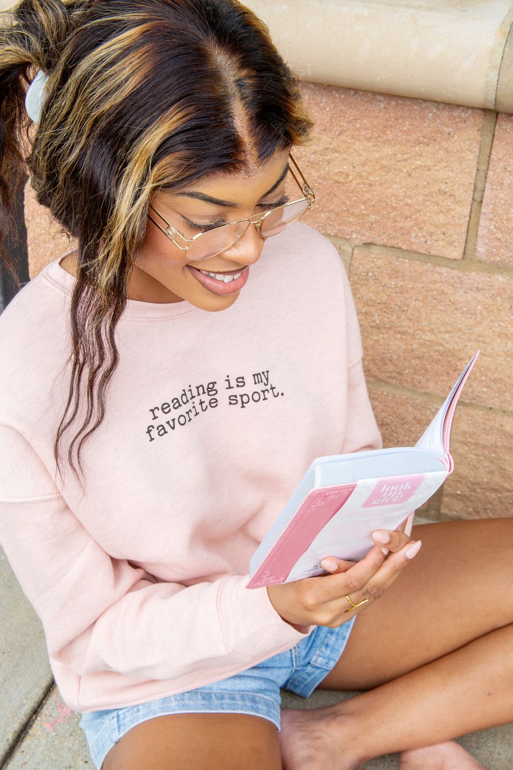 Reading Is My Favorite Sport Graphic Sweatshirt