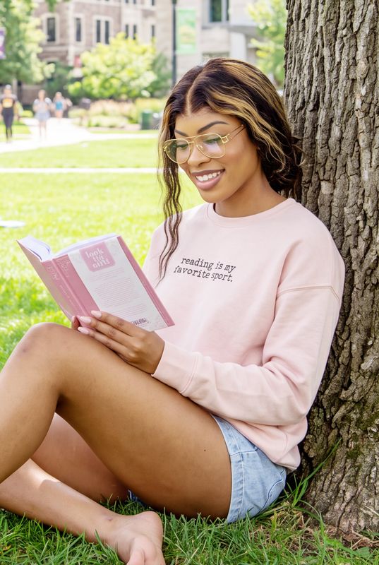 Reading Is My Favorite Sport Graphic Sweatshirt