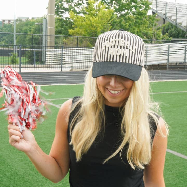 Football Mom Trucker Hat BLACK/WHITE