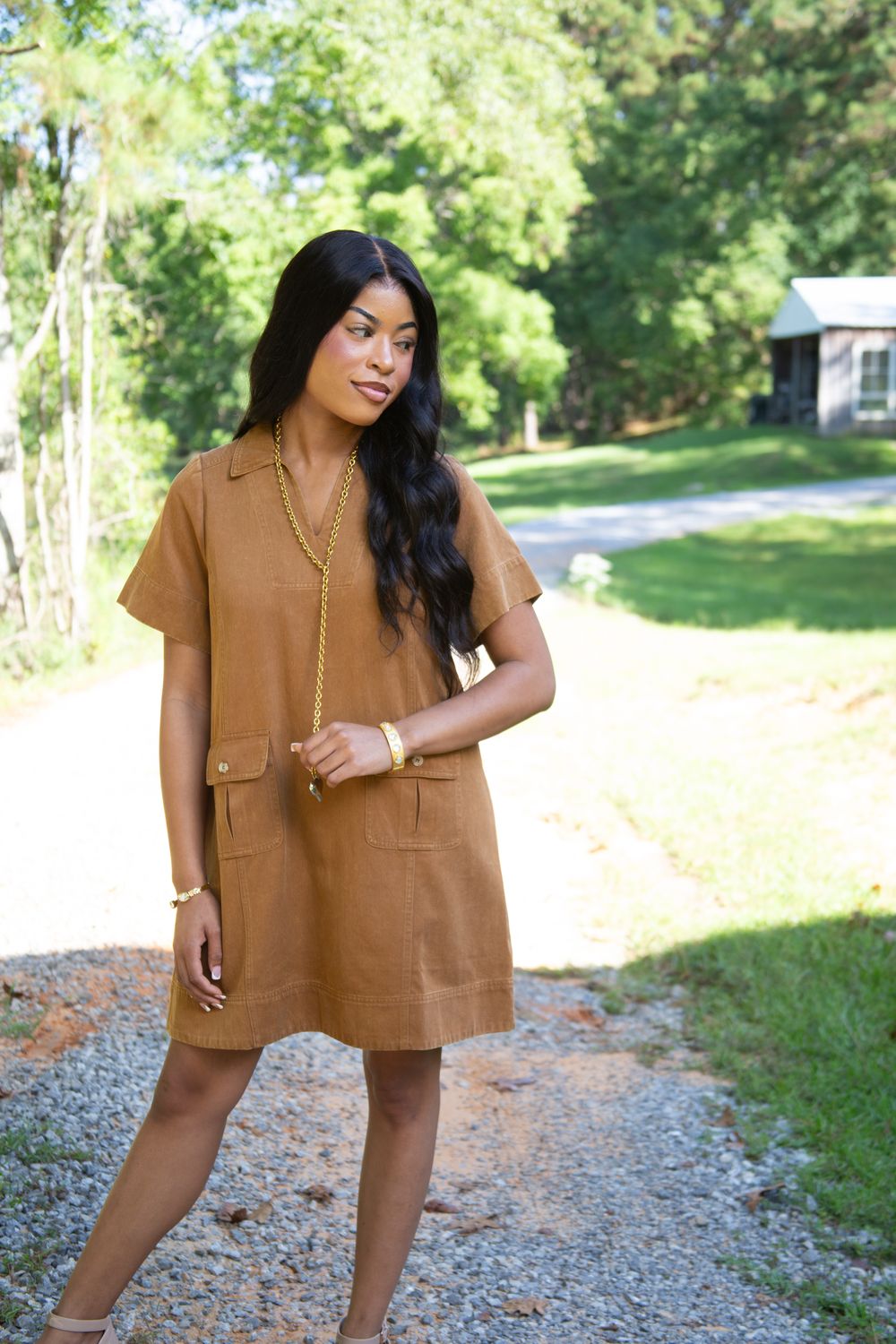 Full of Ambition Garment Washed Shift Dress
