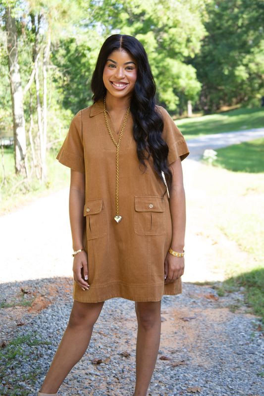 Full of Ambition Garment Washed Shift Dress