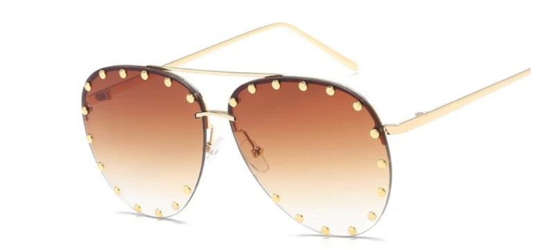 Studded Aviator in Gold