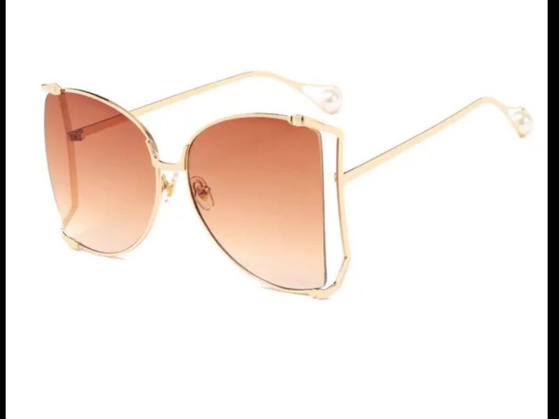 The "Nym" Oversized Gold on Gold Frames with Pearls