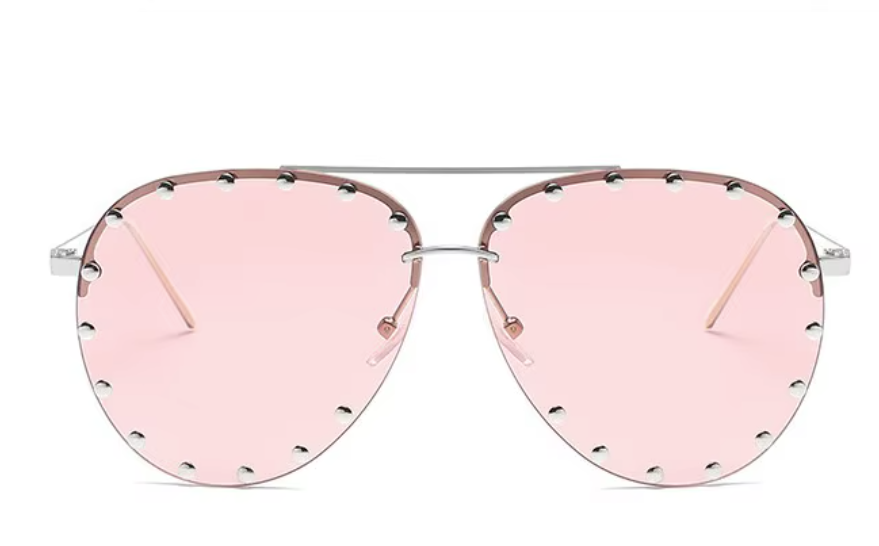 Studded Aviators in Pink
