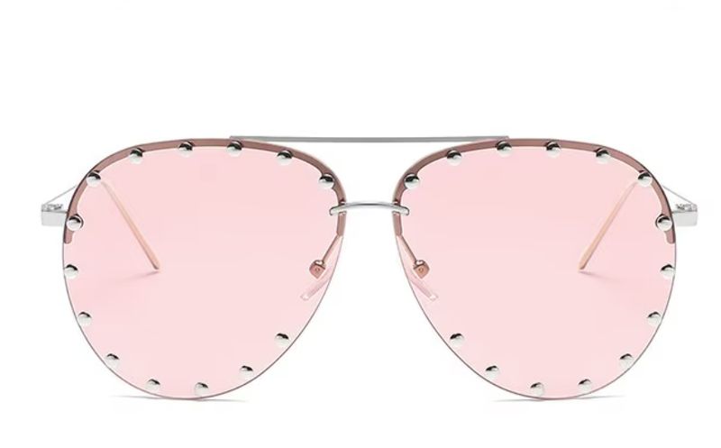 Studded Aviators in Pink