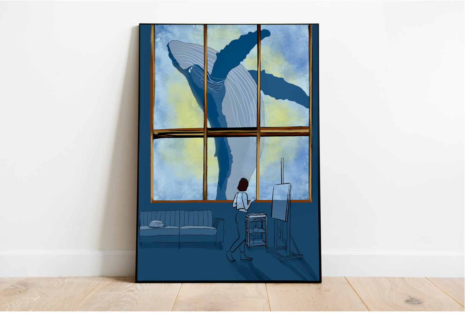 Under Moonlit Waves: A Midnight Whale Encounter