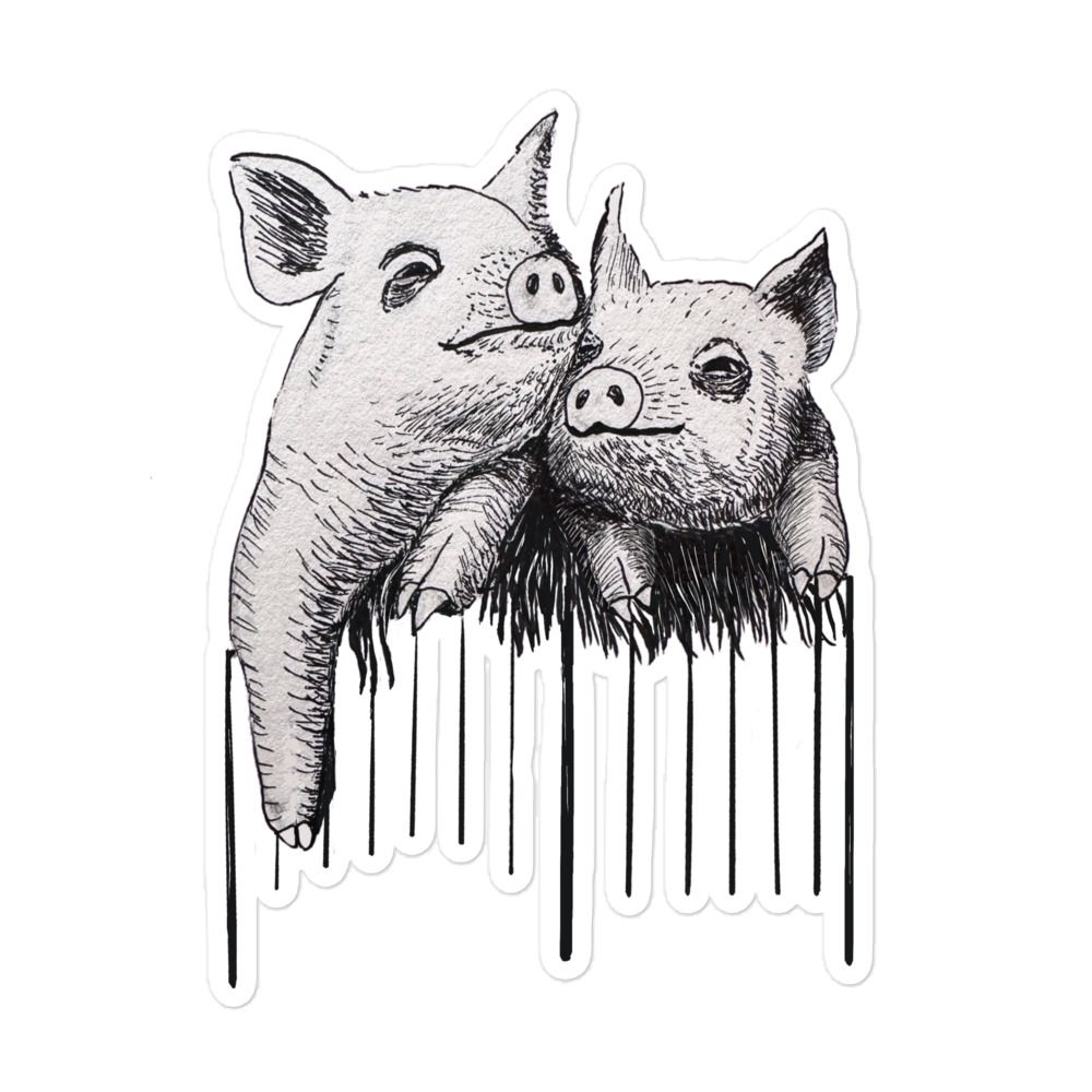 Piglet bubble-free stickers