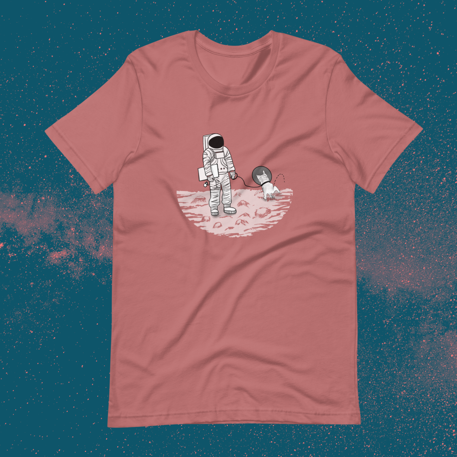 Astronaut and dog unisex t-shirt 