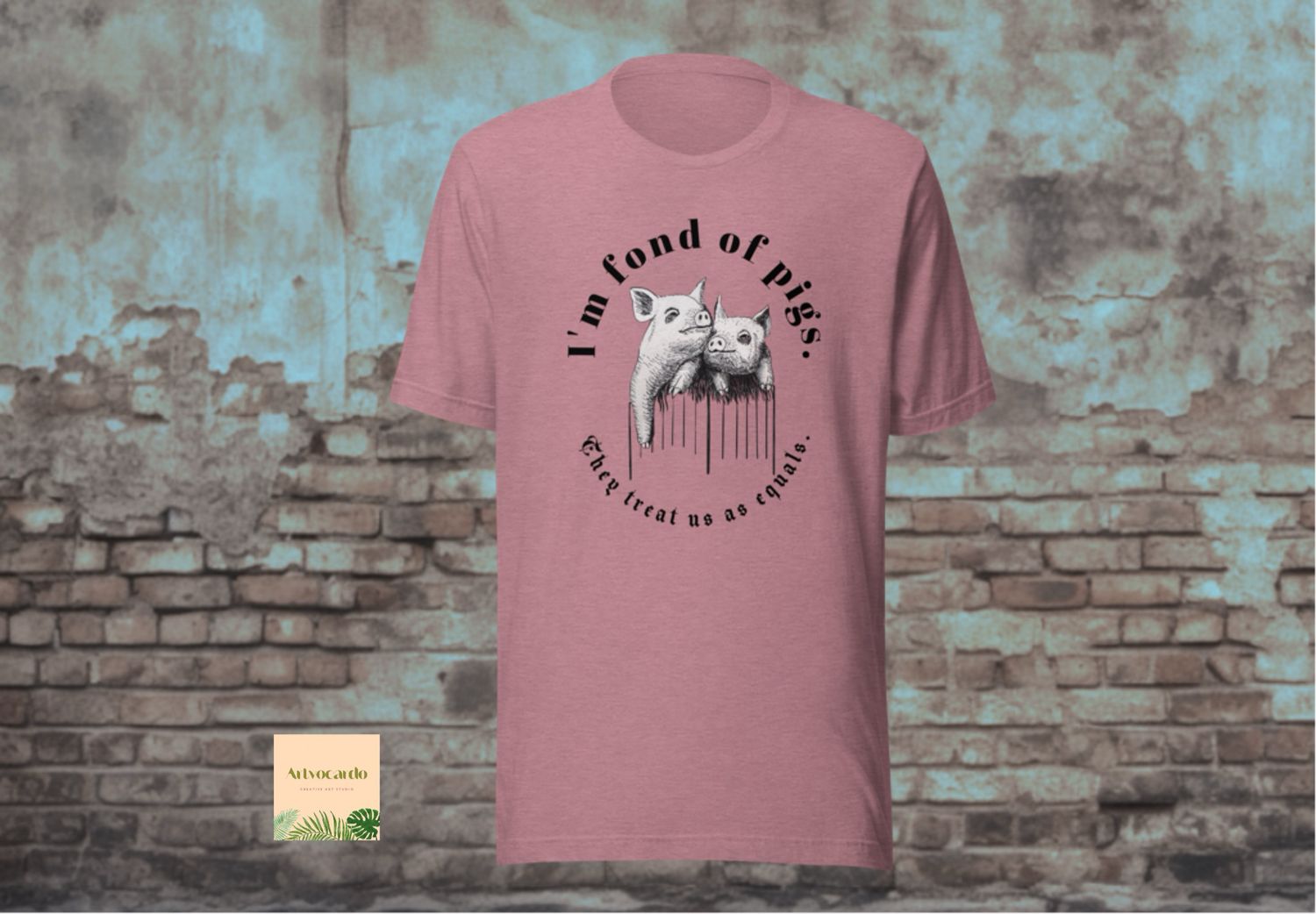 Hand-drawn piglet ink unisex t-shirt