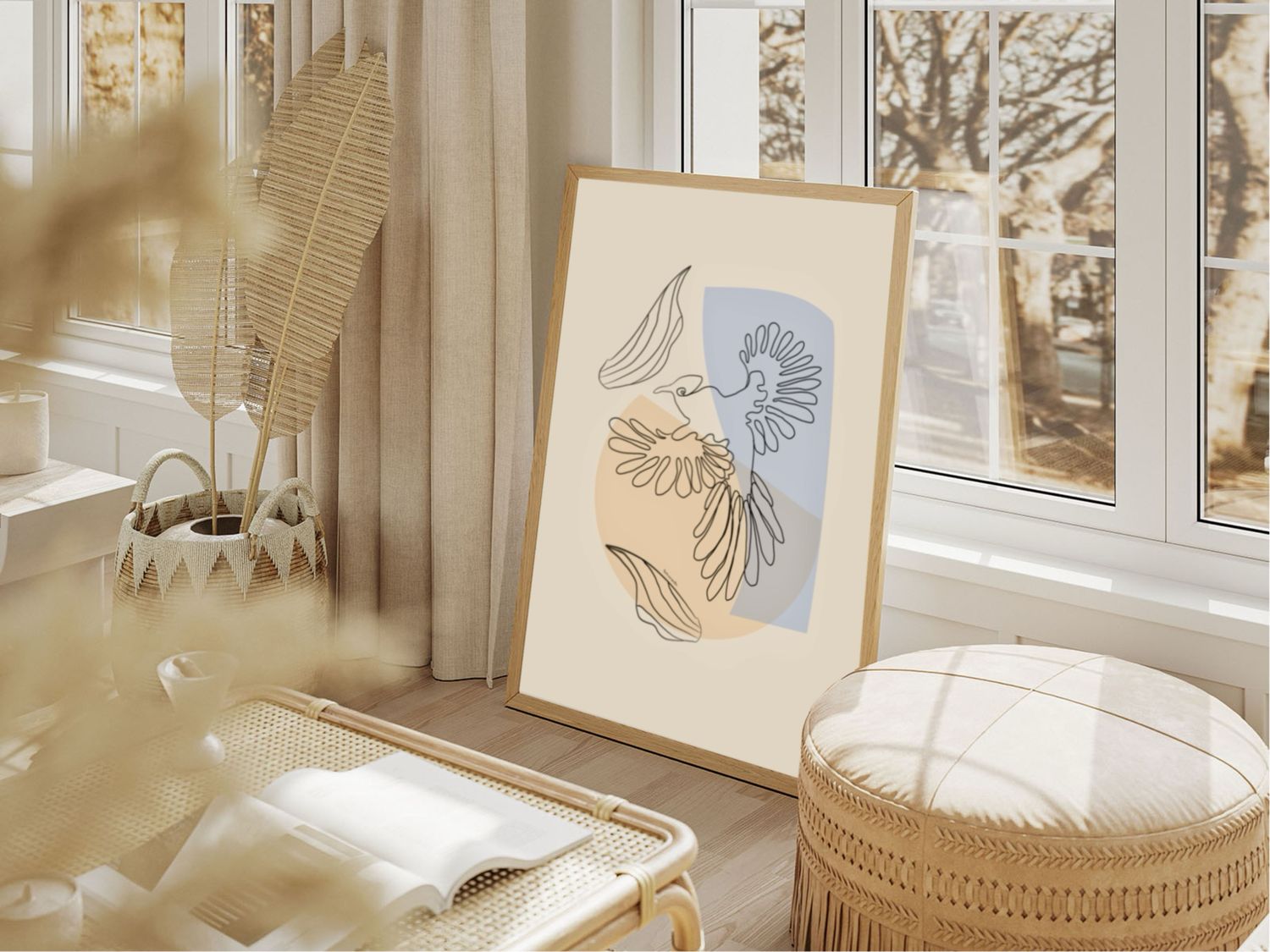 Abstract bird wall art print