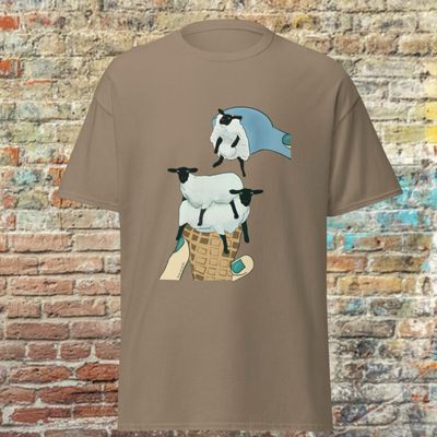 Ice cream clones - sheep and ice cream illustration unisex tee