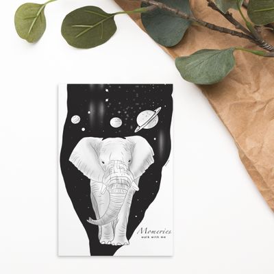 Memories walk with me - Elephant Postcard
