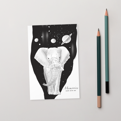 Memories walk with me - Elephant Postcard