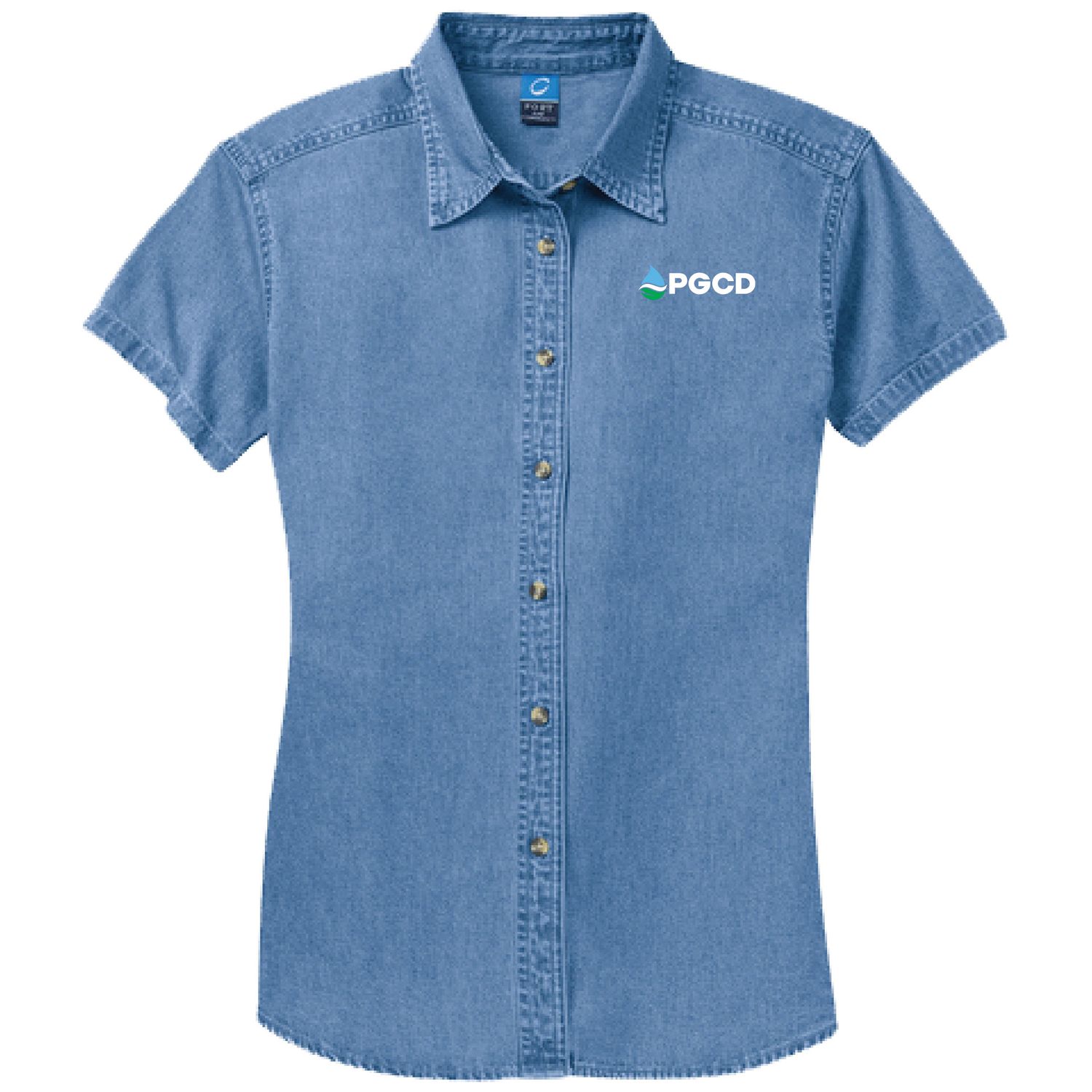 Port &amp; Company® Women&#39;s Short Sleeve Value Denim Shirt