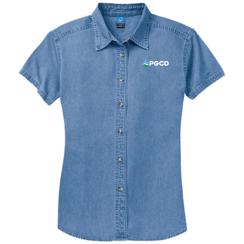 Port &amp; Company® Women&#39;s Short Sleeve Value Denim Shirt