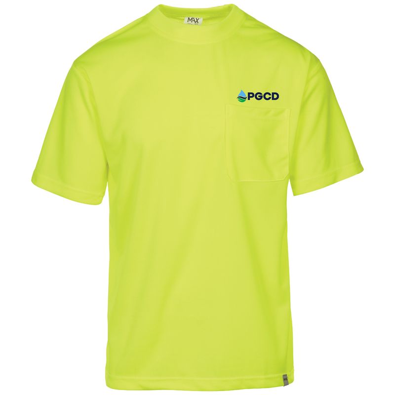 PGCD - MAX - Hi-Viz Moisture Wicking Short Sleeve T-shirt - Safety Green