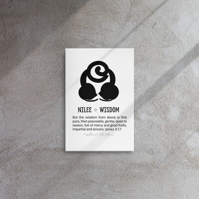 'Wisdom' with Bible Text - African Christian Symbol Wall Art - 12 by 18 inches