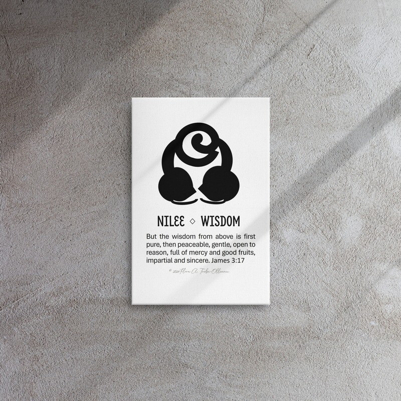 'Wisdom' with Bible Text - African Christian Symbol (Ga Samai) Wall Art - 12 by 18 inches