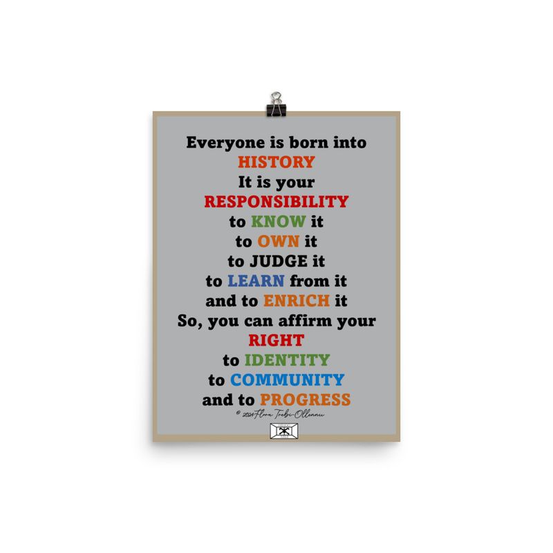 Poster - Everyone is Born Into History 