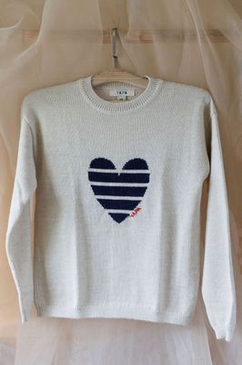 Striped Heart Sweater