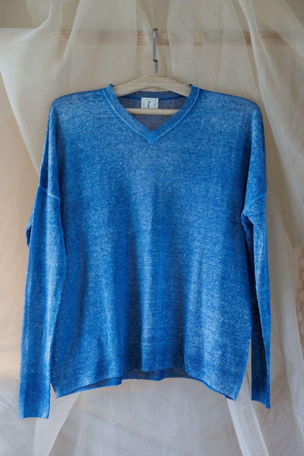 Blue Linen Sweater