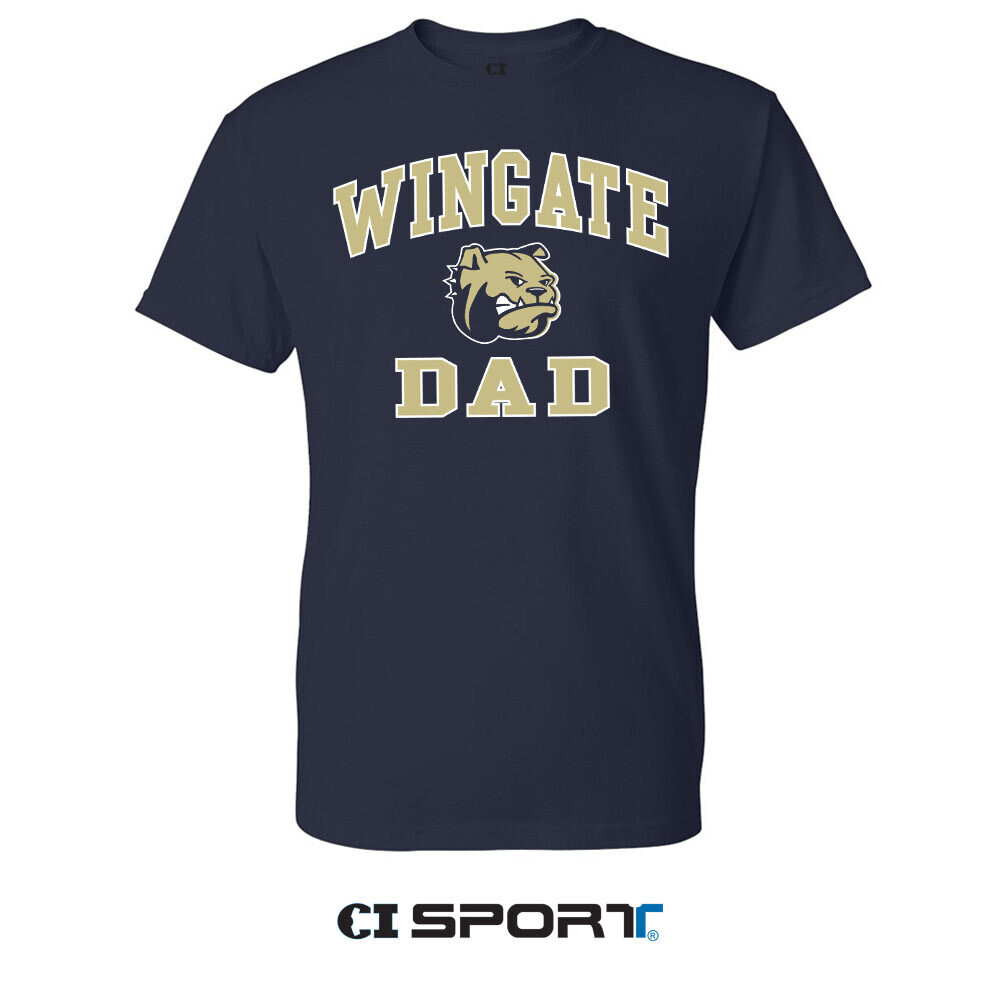 Navy Wingate Dog Head Dad SS Tee
