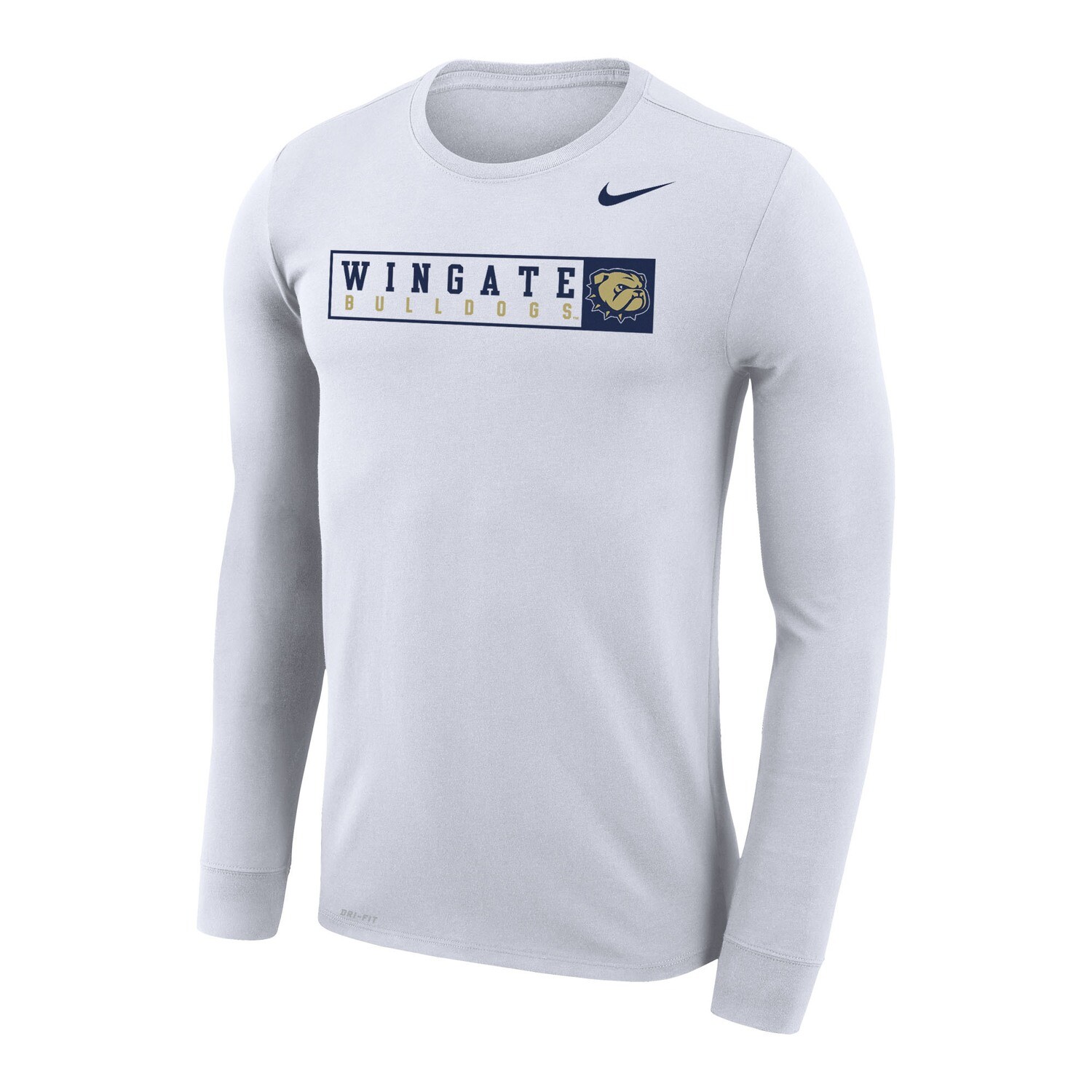 White Wingate Bulldogs Dog Head Legend Long Sleeve T Shirt