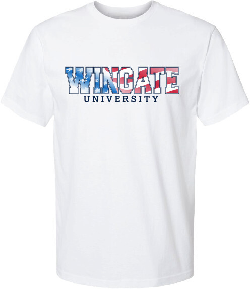 Red White Blue Wingate University White SS Tee