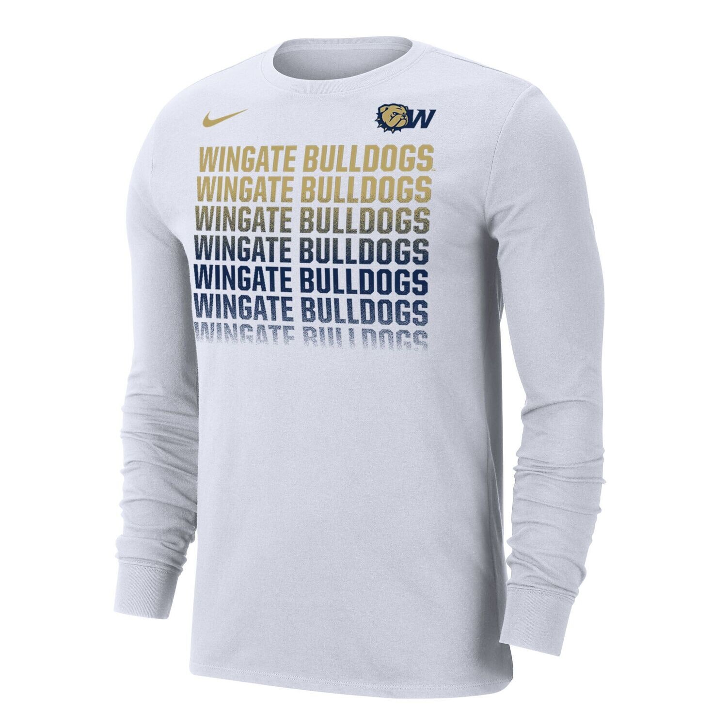 White Drifit Cotton Dog Head W Over Wingate Repeat Long Sleeve T Shirt