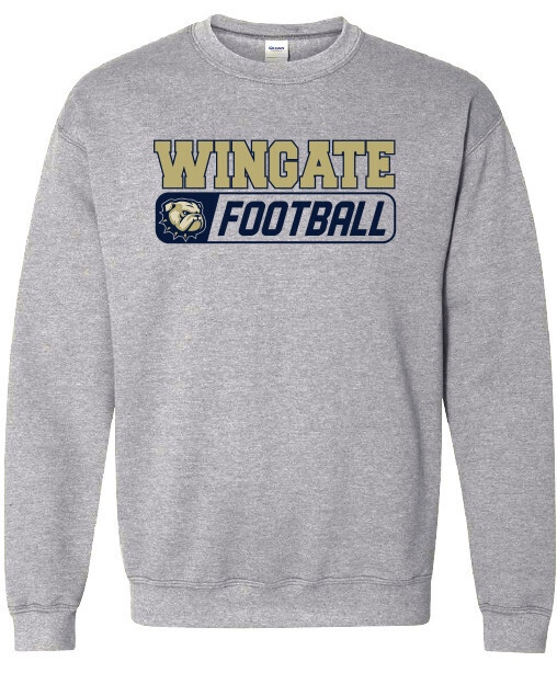 Grey Wingate Dog Head Football Crewneck Sweatshirt