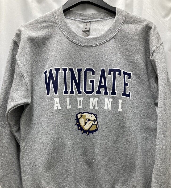 Grey Wingate Alumni Dog Head Crewneck Sweatshirt
