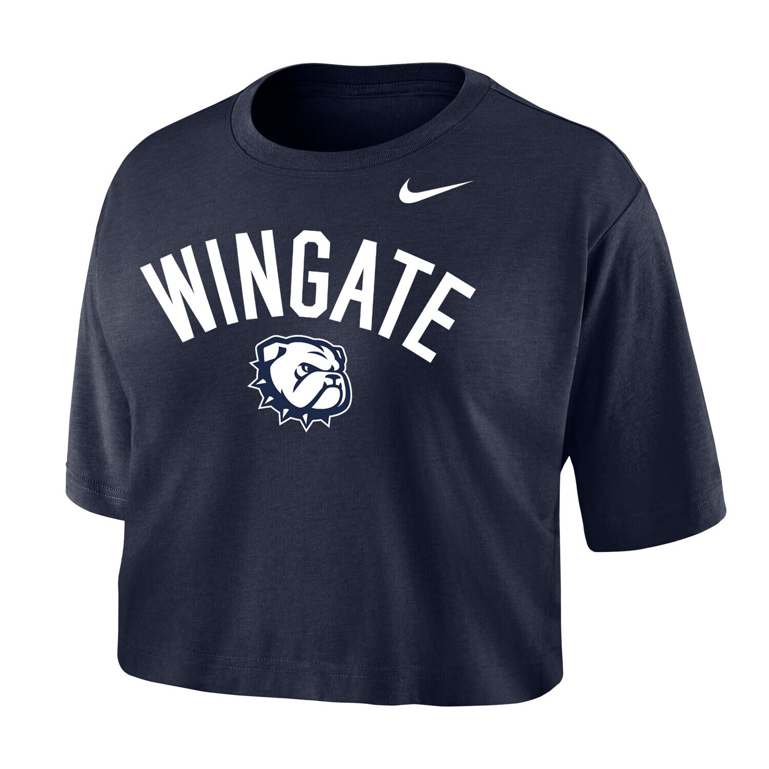 Navy Wingate Dog Head Drifit Cotton Crop Short Sleeve T Shirt
