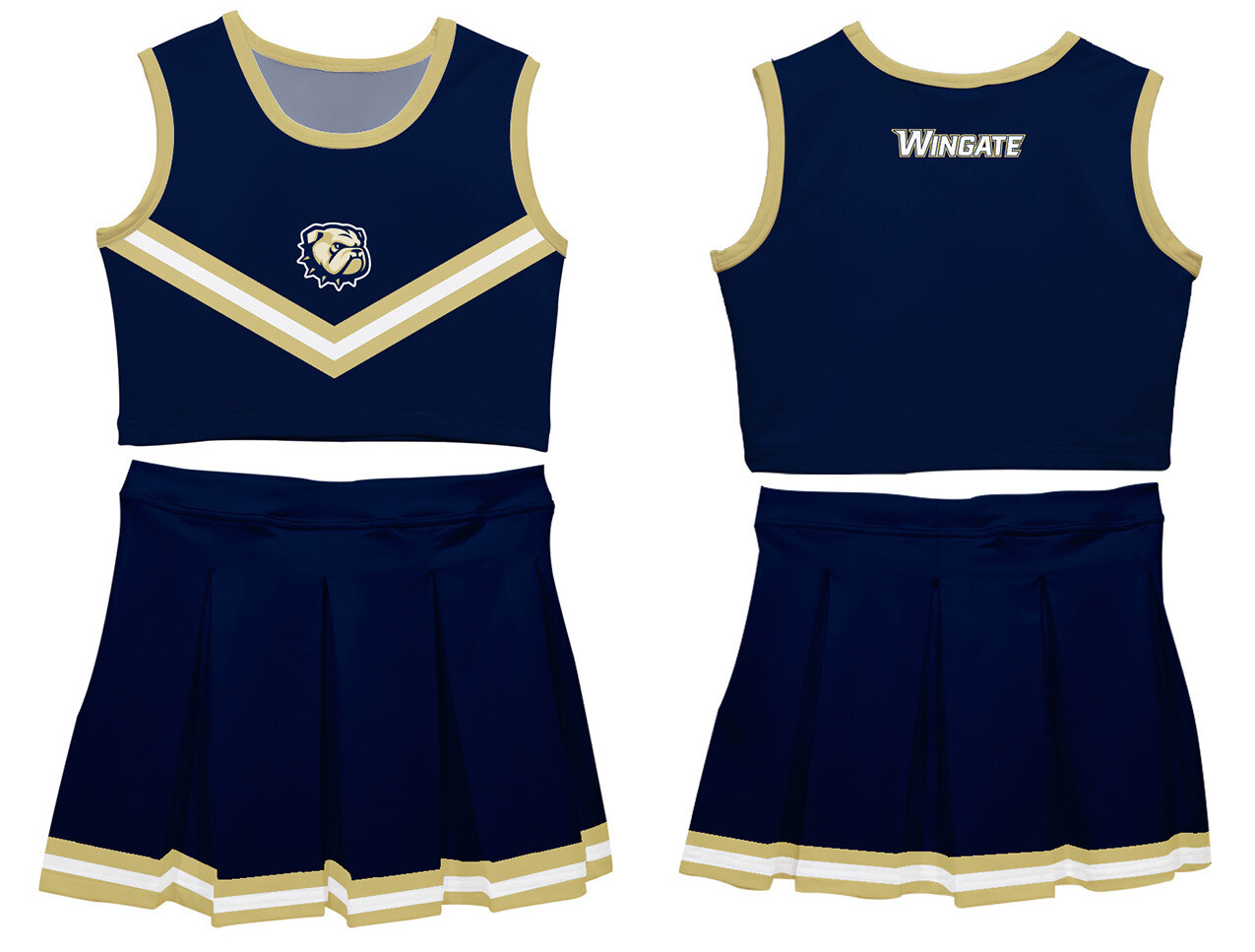 Youth Dog Head Wingate Cheerleader Top and Skirt Set, Size: YLG
