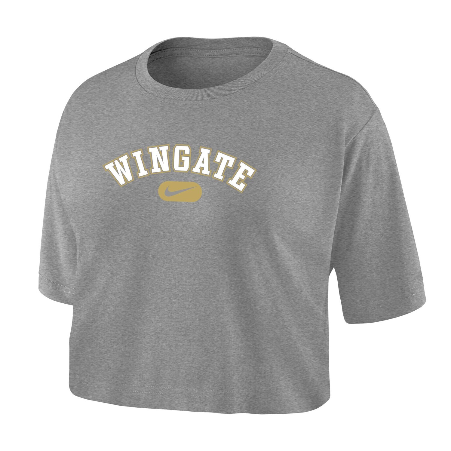 Ladies Heather Grey Wingate Over Swoosh Drifit Short Sleeve T Shirt
