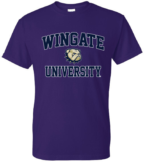 Youth Purple Wingate University Dog Head Short Sleeve T Shirt