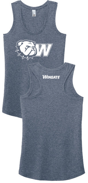 Navy Dog Head W Wingate Back Perfect Tri Racerback Tank, Size: XS