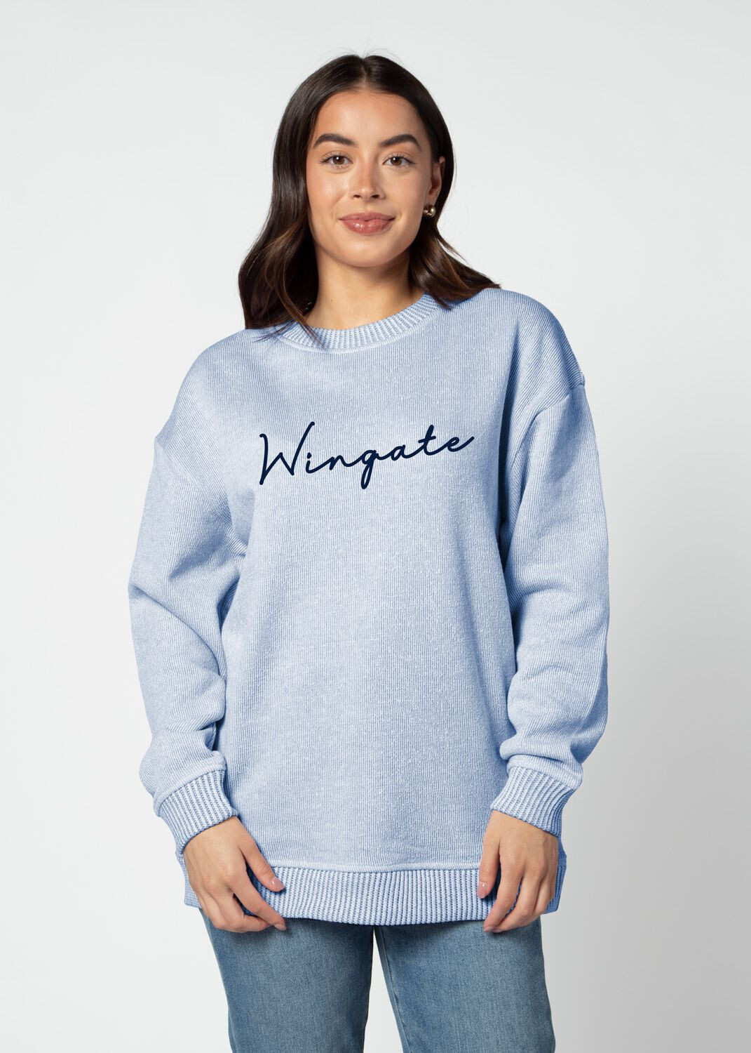 Navy Wingate Warm Up Crewneck Sweatshirt