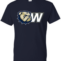 OVERSTOCK Navy Dog Head W Short Sleeve T Shirt