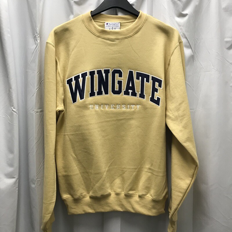 Vegas Gold Powerblend Wingate University Tackle Twill Crewneck Sweatshirt
