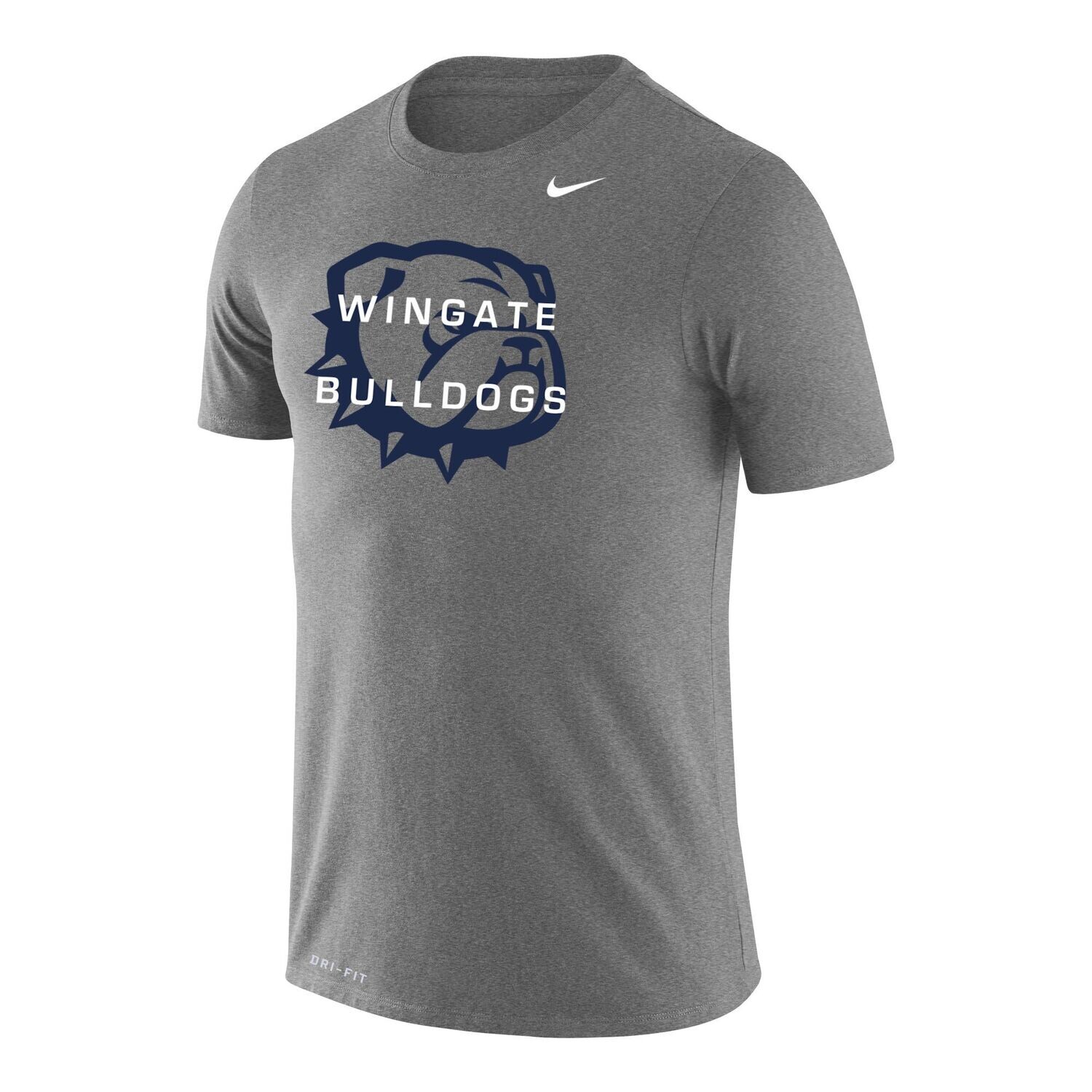 Grey Wingate Bulldogs Dog Head Drifit Legend Short Sleeve T Shirt 