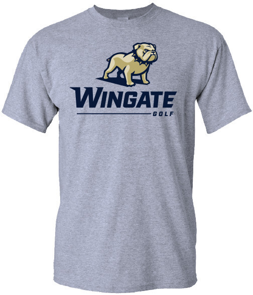 Grey Full Standing Dog Over Wingate Golf Short Sleeve T Shirt, Size: SM
