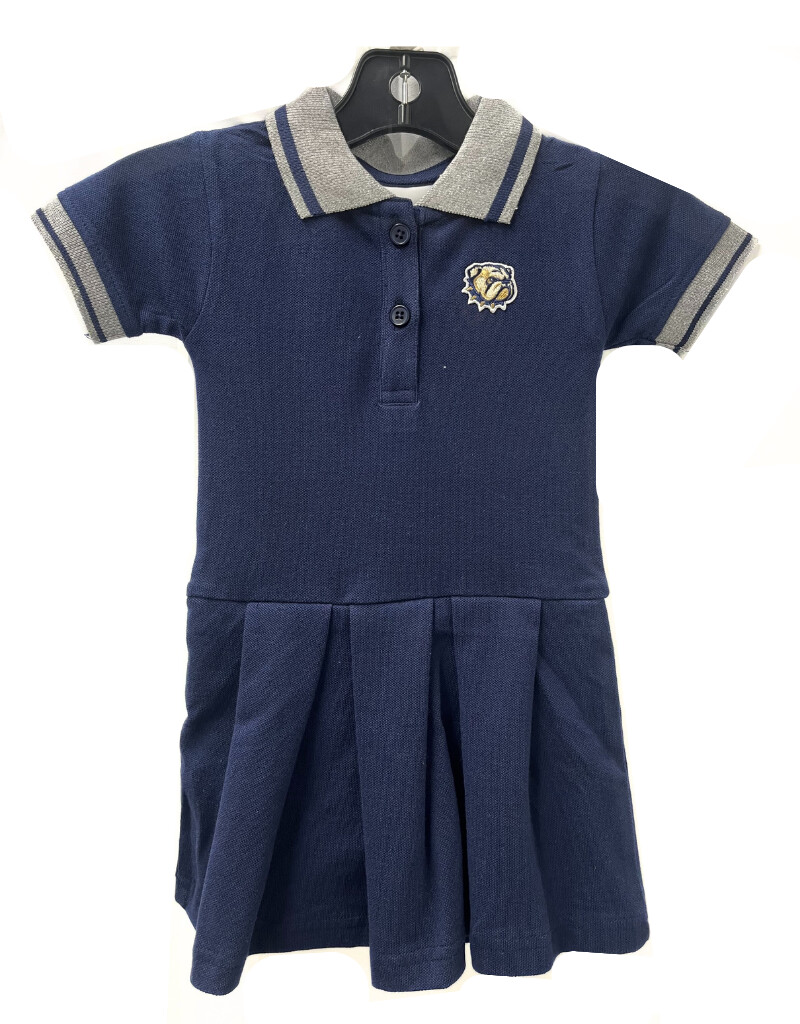 Toddler Navy Dog Head W Polo Dress