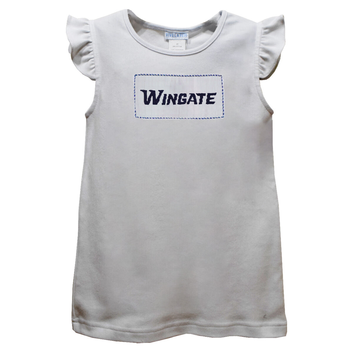 Toddler White Smocked Wingate Knit Angel Wing Short Sleeve T Shirt